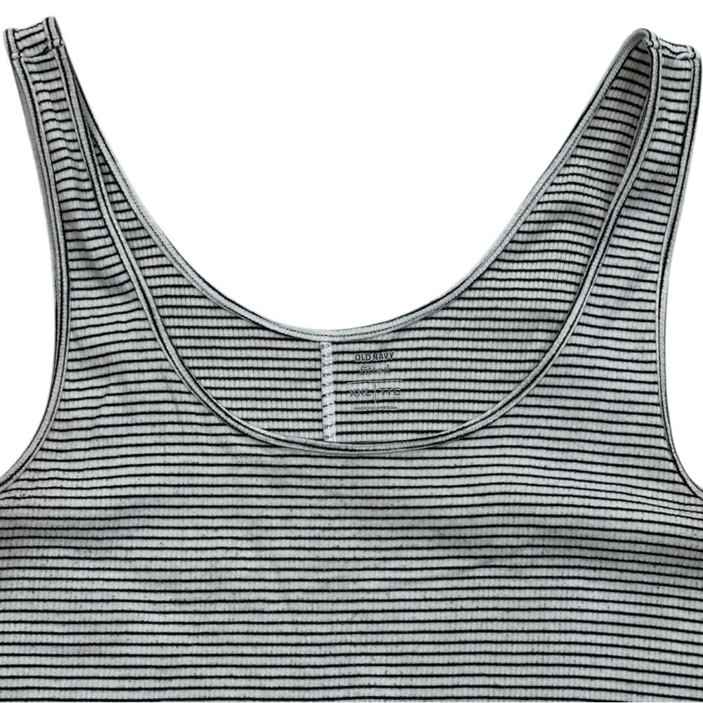 Old Navy Ribbed Knit Womens Stripe Basic Tank XXL - Picture 2 of 5